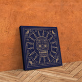 Mexican Skull Deep Blue Mandala Kanvas Tablo