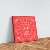 Mexican Skull Soft Red Mandala Kanvas Tablo