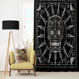 Mexican Skull Black/White Mandala Perde