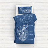 The Constellations Blueprint &amp; Millennium Falcon Blueprint Double-Sided Duvet Cover Set