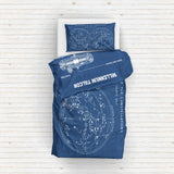 The Constellations Blueprint &amp; Millennium Falcon Blueprint Double-Sided Duvet Cover Set