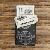 Millennium Falcon Ivory &amp; Death Star Chalkbord Double-Sided Duvet Cover Set