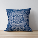 Blue Bohemian Mandala Çift Taraflı Kırlent Kılıfı 2 Adet