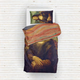 Mona Lisa &amp; Scream Double Sided Duvet Cover Set