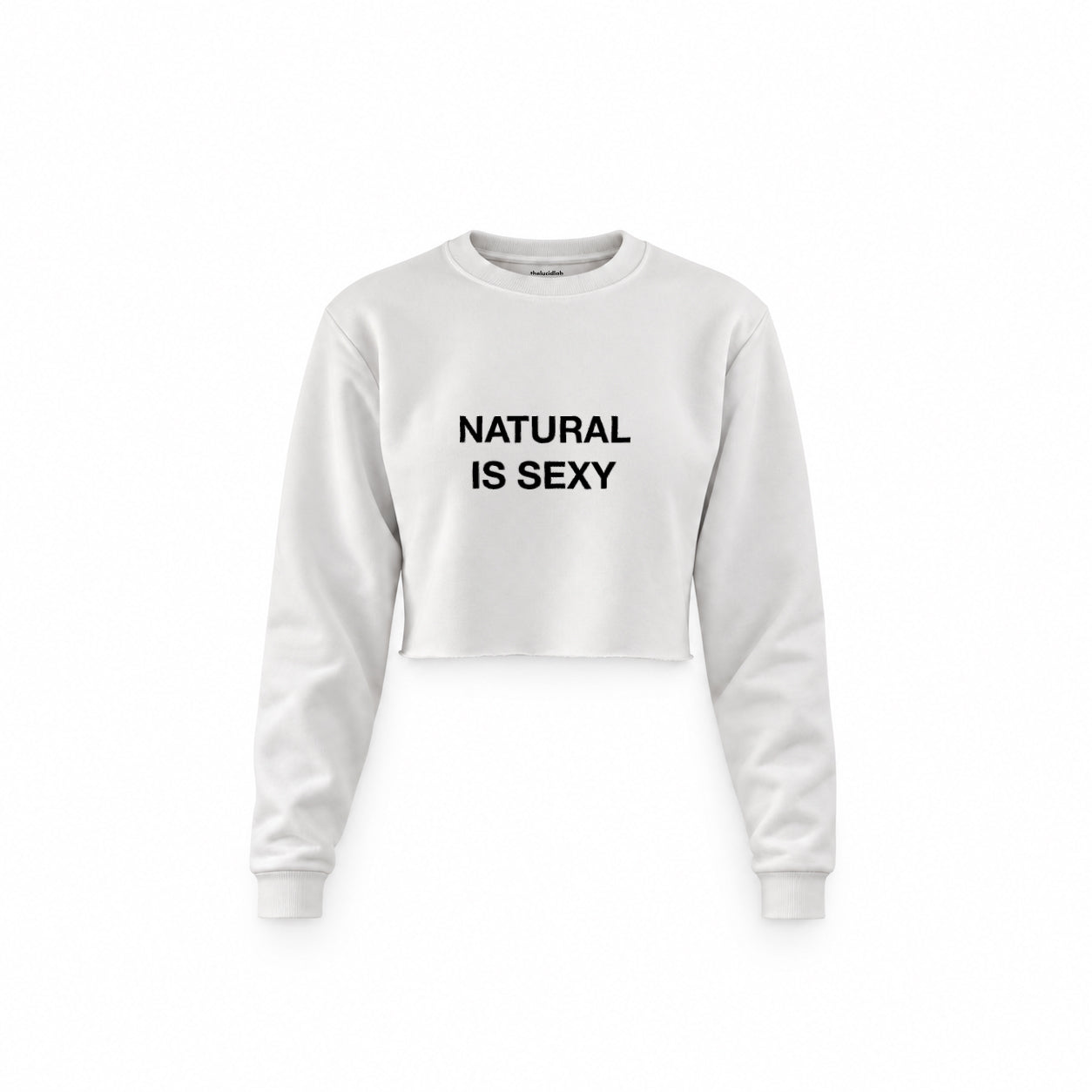Natural Is Sexy Crop Sweatshirt – Beyaz – ön görünüm
