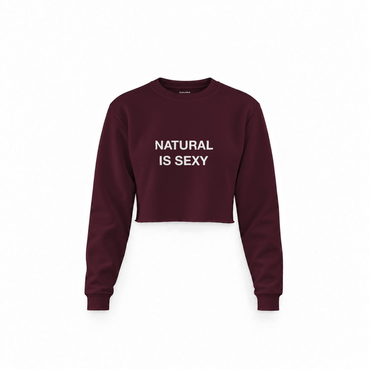 Natural Is Sexy Crop Sweatshirt – Bordo – ön görünüm