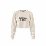 Natural Is Sexy Crop Sweatshirt – Krem – ön görünüm