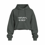 Natural Is Sexy Oversize Crop Hoodie – Antrasit – ön görünüm