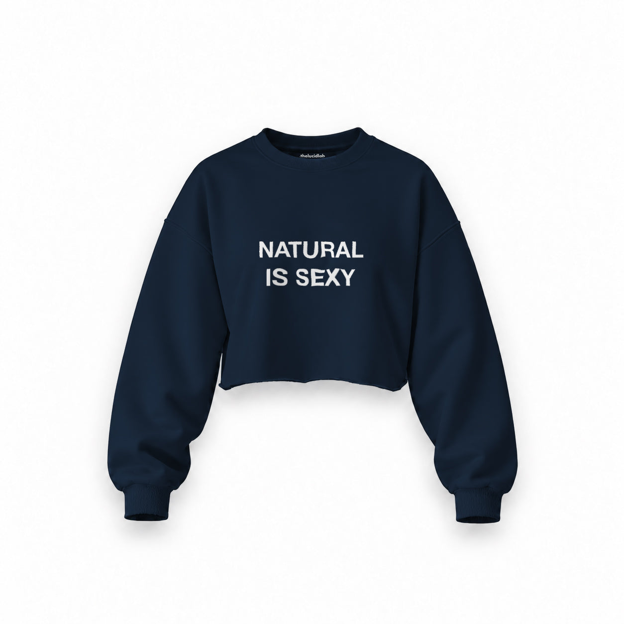 Natural Is Sexy Oversize Crop Sweatshirt – Lacivert – ön görünüm