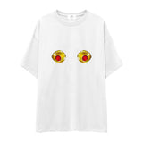Nipples Oversize Tişört - Beyaz - ön görünüm