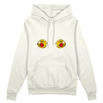 Nipples Oversize Hoodie - Beyaz - ön görünüm