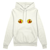 Nipples Oversize Hoodie - Beyaz - ön görünüm