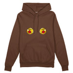 Nipples Oversize Hoodie - Kahverengi - ön görünüm