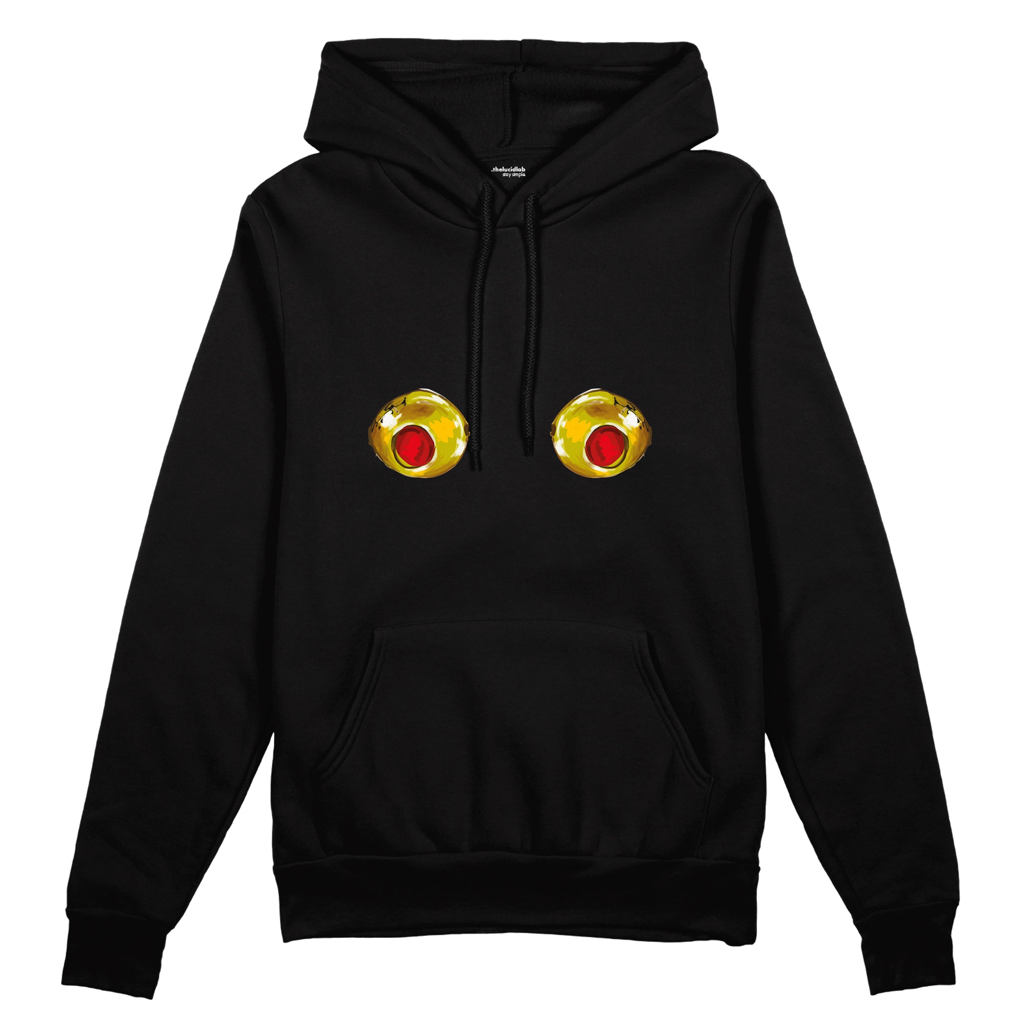 Nipples Oversize Hoodie - Siyah - ön görünüm