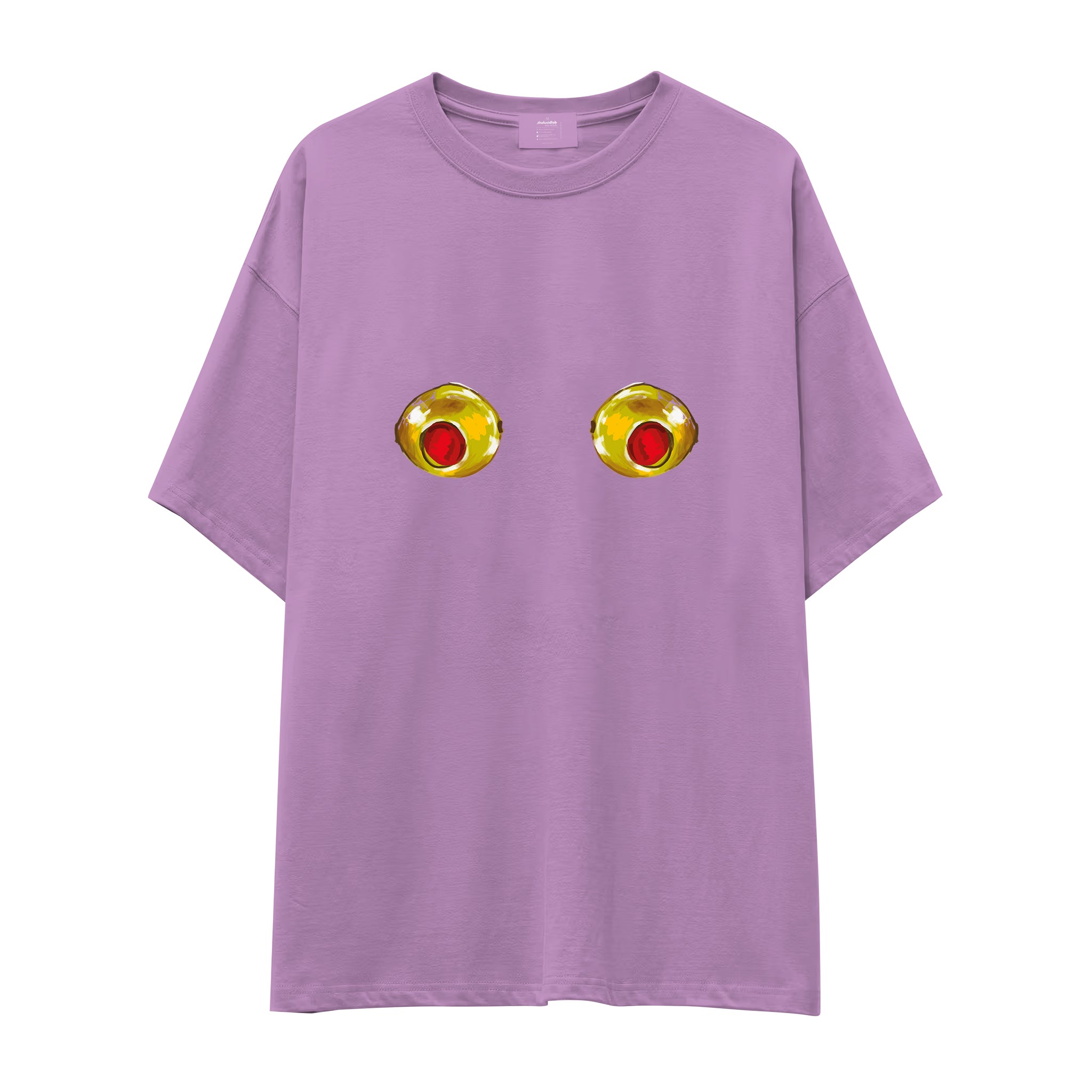 Nipples Oversize Tişört - Lila - ön görünüm
