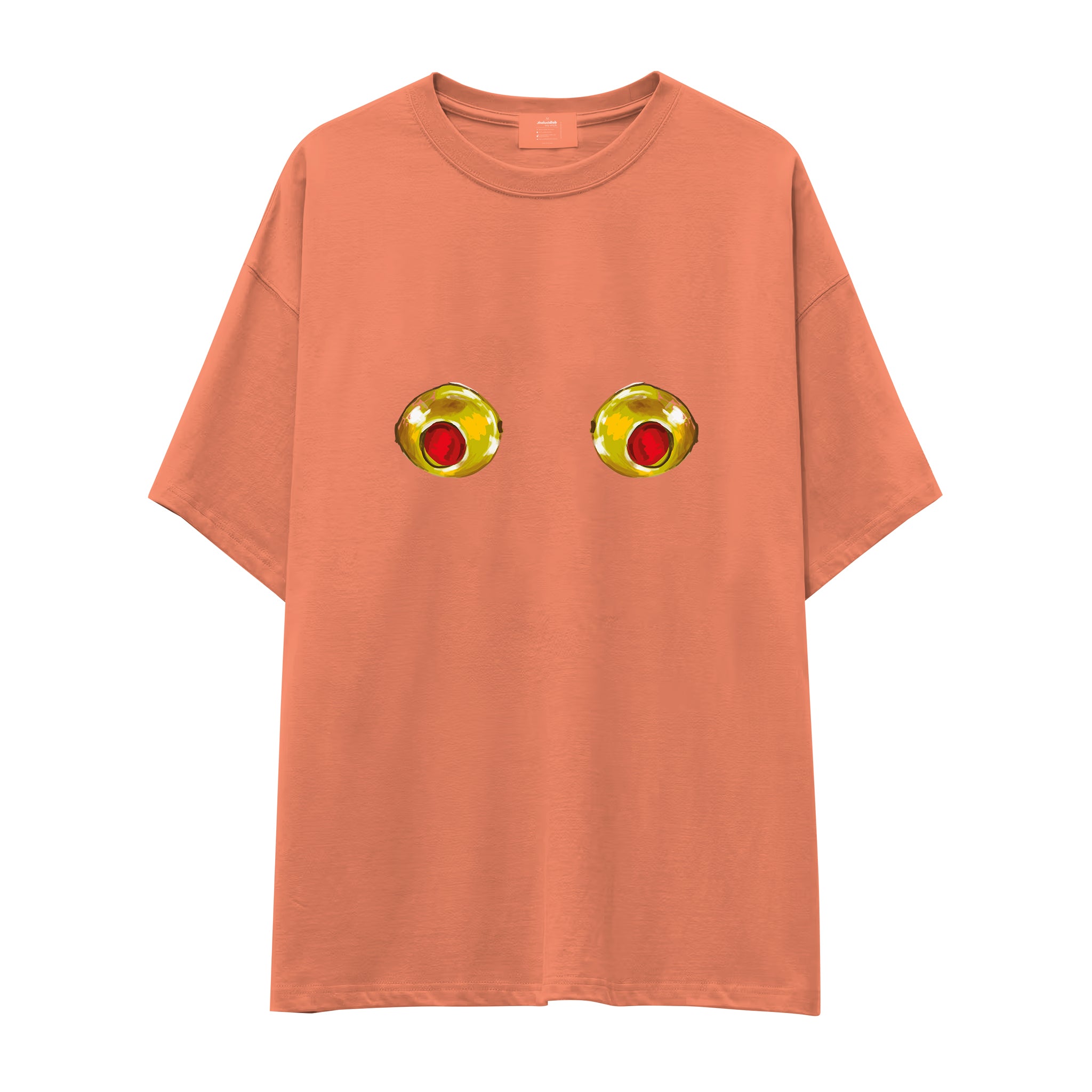 Nipples Oversize Tişört - Somon - ön görünüm
