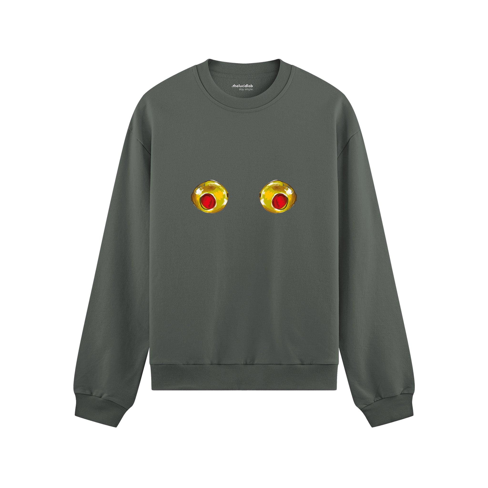 Nipples Oversize Sweatshirt - Antrasit - ön görünüm