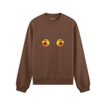 Nipples Oversize Sweatshirt - Kahverengi - ön görünüm