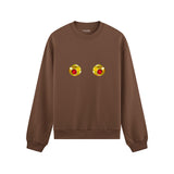Nipples Oversize Sweatshirt - Kahverengi - ön görünüm