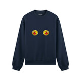 Nipples Oversize Sweatshirt - Lacivert - ön görünüm