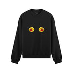 Nipples Oversize Sweatshirt - Siyah - ön görünüm