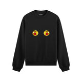Nipples Oversize Sweatshirt - Siyah - ön görünüm