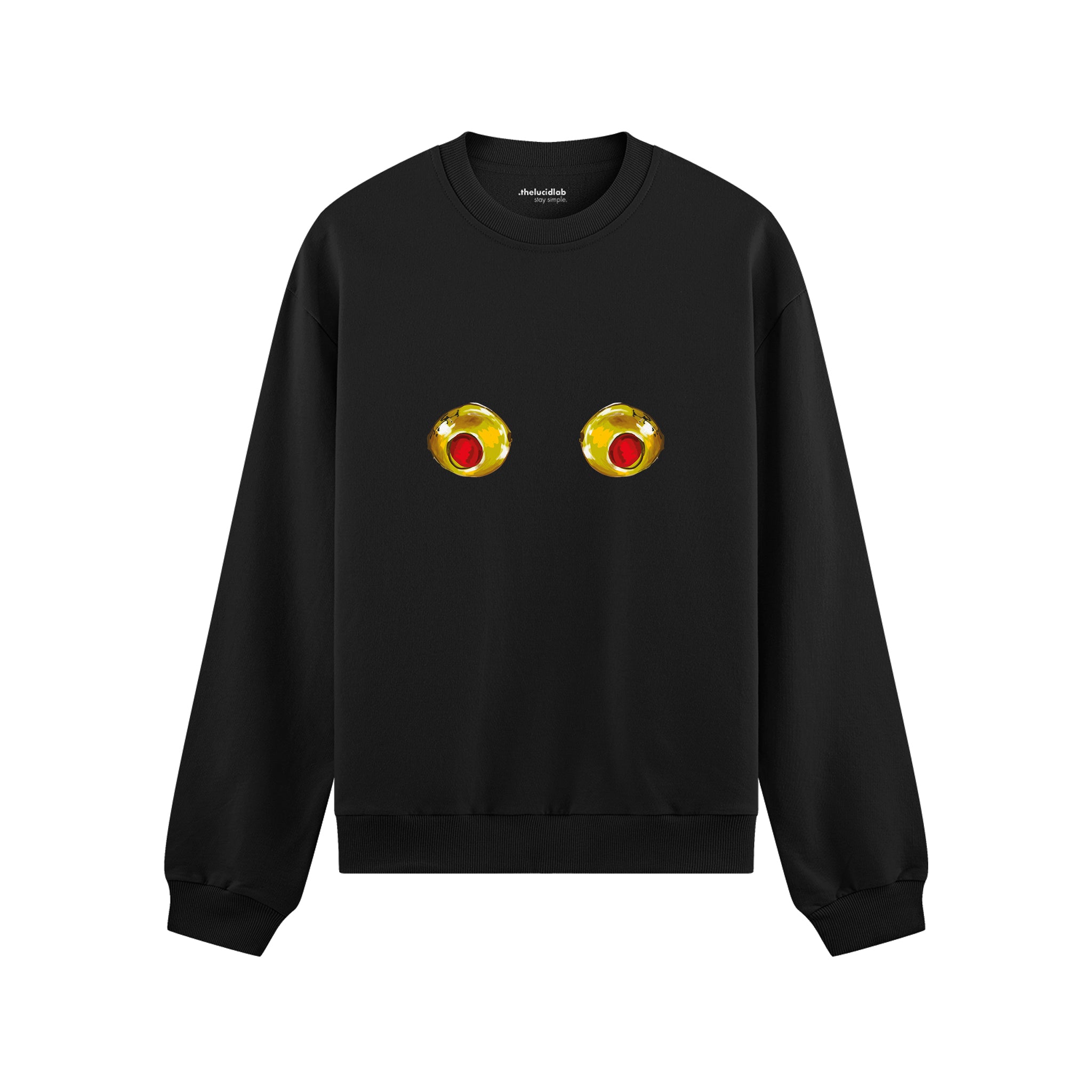 Nipples Oversize Sweatshirt - Siyah - ön görünüm