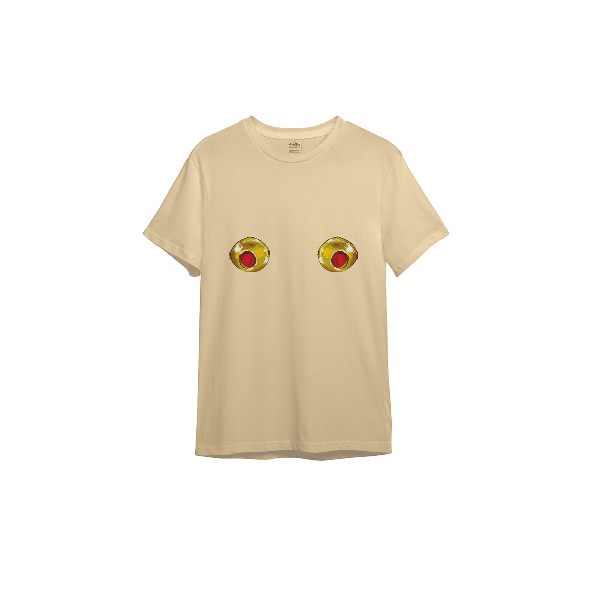 Nipples Tişört - Krem - ön görünüm