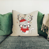 Christmas Cats Double-Sided Throw Pillow Cover Set