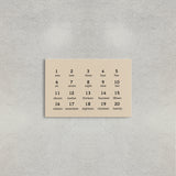 Numbers - Öğretici Kanvas Tablo