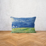 Wheat Field Under Storm Clouds Double-Sided Pillow Case