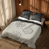 Basketball Court Chalkboard & Basketball Ivory Çift Taraflı Nevresim Takımı; çift kişilik BA-01 native görünüm