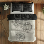 Basketball Court Chalkboard & Basketball Ivory Çift Taraflı Nevresim Takımı; çift kişilik BA-02 native görünüm