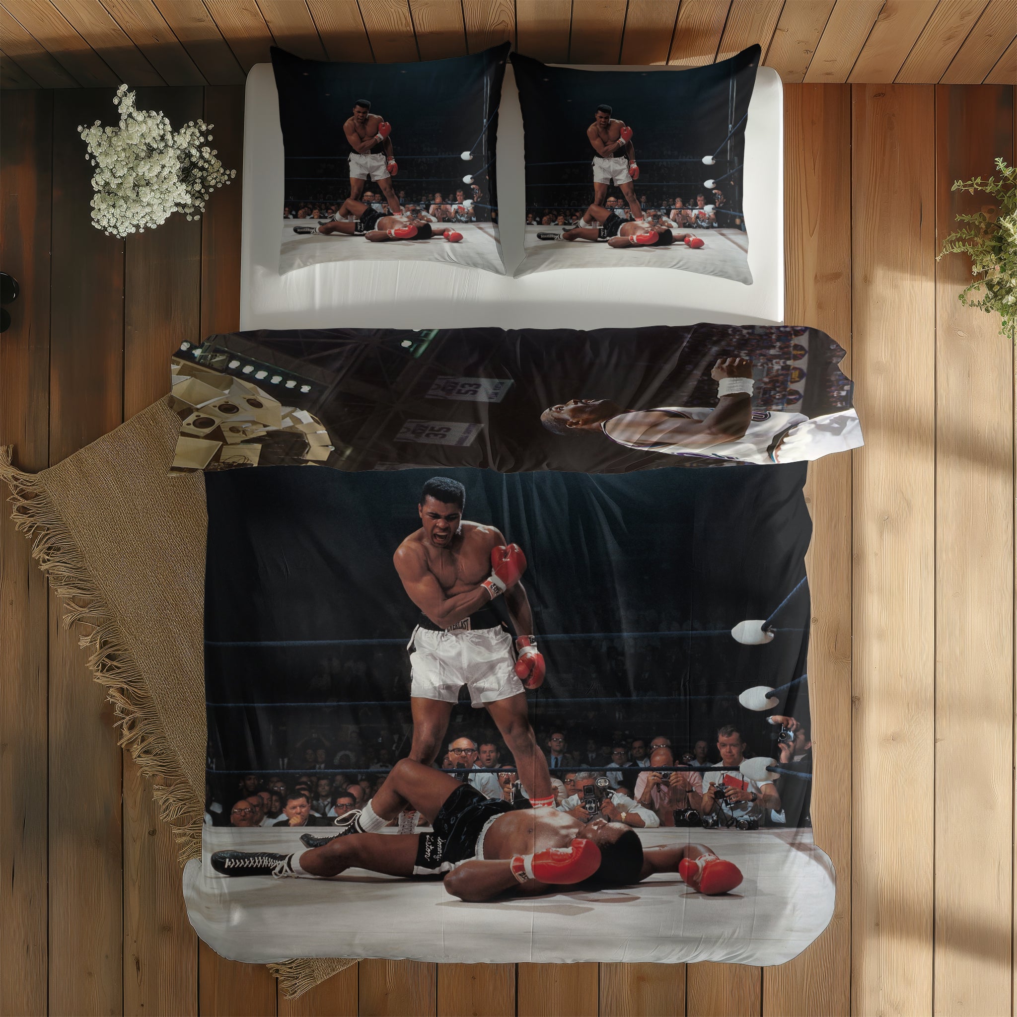 Muhammed Ali And Sonny Liston Usa 1965 & Michael Jordan Chicago Bulls 1997 Çift Taraflı Nevresim Takımı; çift kişilik AA-02 native görünüm