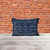 Basketball Court Navyblue - Basketball Court Double Sided Pillow Case
