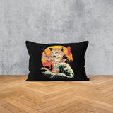 Kanagawa Cat - Double Sided Pillow Case with Cat