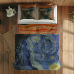 The Starry Night & The Scream Çift Taraflı Nevresim Takımı; çift kişilik AB-02 native görünüm