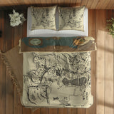 Avatar The Last Airbender Map & The Lord of the Rings Çift Taraflı Nevresim Takımı; çift kişilik BB-02 native görünüm