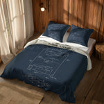 Football Field Navyblue & Football Boots Ivory Çift Taraflı Nevresim Takımı; çift kişilik AA-01 native görünüm