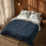 Football Field Navyblue & Football Boots Ivory Çift Taraflı Nevresim Takımı; çift kişilik AB-01 native görünüm