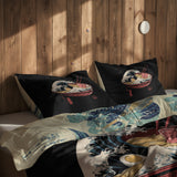 Great Wave Ramen Bowl & Kanagawa Oki Nami Ura Çift Taraflı Nevresim Takımı; çift kişilik AA-03 native görünüm