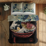Great Wave Ramen Bowl & Kanagawa Oki Nami Ura Çift Taraflı Nevresim Takımı; çift kişilik AB-02 native görünüm