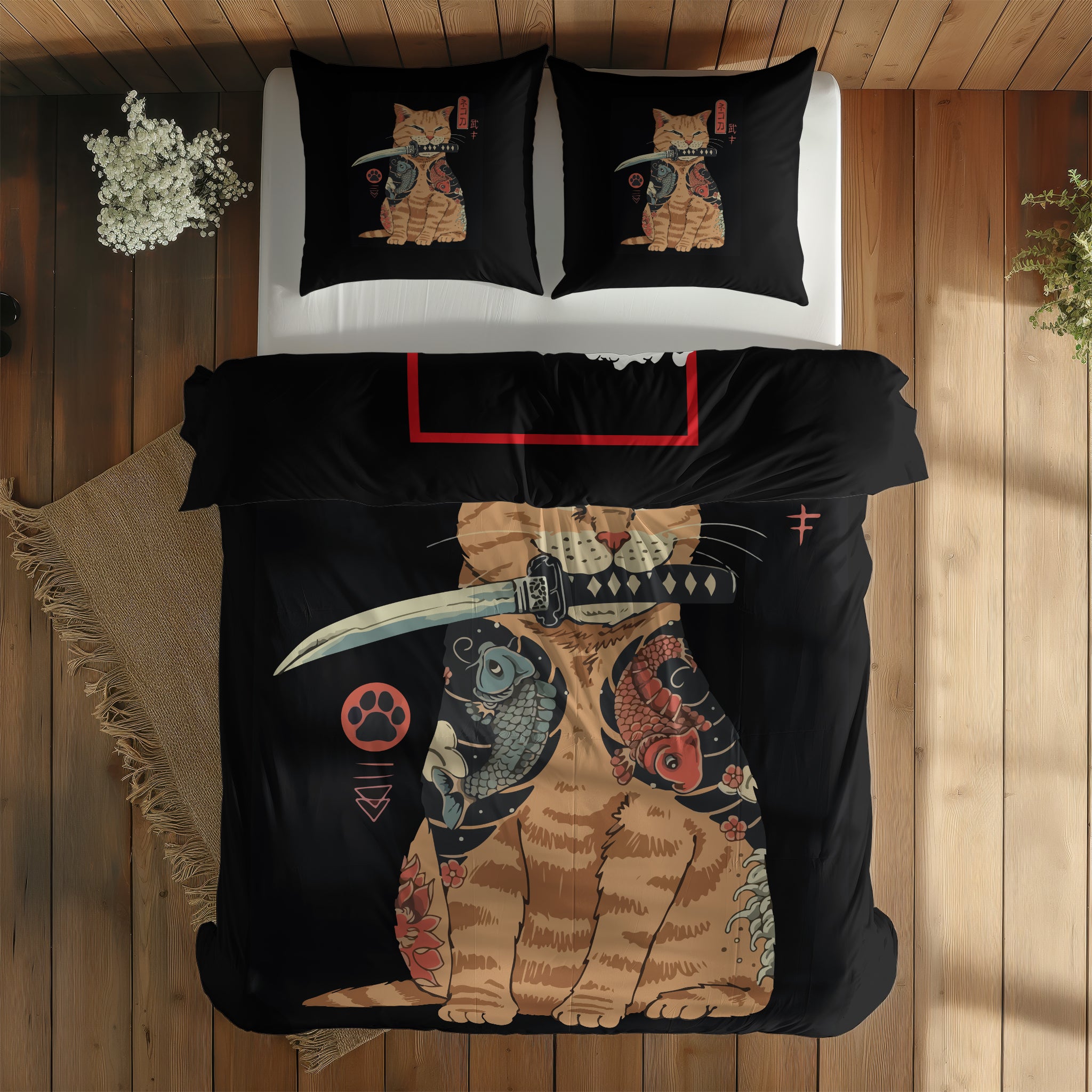 Perspektif Kanagawa & Catana Çift Taraflı Nevresim Takımı; çift kişilik BB-02 native görünüm