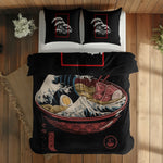 Great Wave Ramen Bowl & Perspektif Kanagawa Çift Taraflı Nevresim Takımı; çift kişilik AB-02 native görünüm