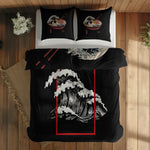 Great Wave Ramen Bowl & Perspektif Kanagawa Çift Taraflı Nevresim Takımı; çift kişilik BA-02 native görünüm