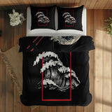 Great Wave Ramen Bowl & Perspektif Kanagawa Çift Taraflı Nevresim Takımı; çift kişilik BB-02 native görünüm