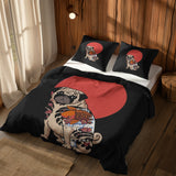 The Pug & Perspektif Kanagawa Çift Taraflı Nevresim Takımı; çift kişilik AA-01 native görünüm
