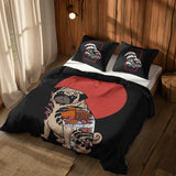 The Pug & Perspektif Kanagawa Çift Taraflı Nevresim Takımı; çift kişilik AB-01 native görünüm