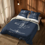 F4U Corsair Navyblue & USS Enterprise Ivory Çift Taraflı Nevresim Takımı; çift kişilik AA-01 native görünüm