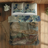 The Birth of Venus & The Great Wave of Kanagawa Çift Taraflı Nevresim Takımı; çift kişilik AB-02 native görünüm